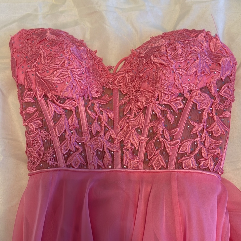 Sherri Hill prom dress, bubblegum pink - Picture 3 of 5
